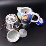 Coffee Machines & Accessories: Fairy Vintage Porcelain Ceramic Italian Stove Top Espresso Coffee Maker 3-4Cups 200ml