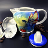 Coffee Machines & Accessories: Fairy Vintage Porcelain Ceramic Italian Stove Top Espresso Coffee Maker 3-4Cups 200ml