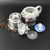 Coffee Machines & Accessories: Afternoon Tea Vintage Porcelain Ceramic Italian Stove Top Espresso Coffee Maker 3-4Cups 200ml
