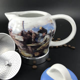 Coffee Machines & Accessories: Afternoon Tea Vintage Porcelain Ceramic Italian Stove Top Espresso Coffee Maker 3-4Cups 200ml