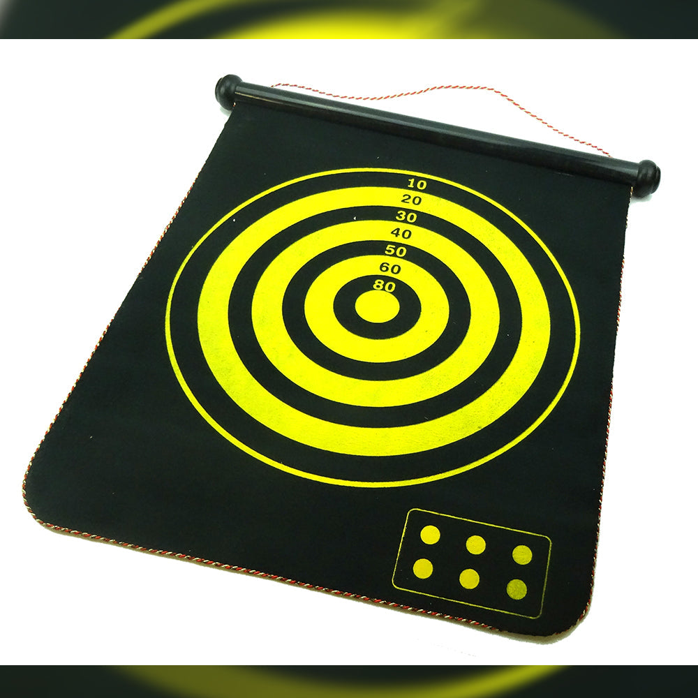 Board Games: 17" Magnetic Rollup Dart Board 6 Darts Large Double Side Dartboard Game