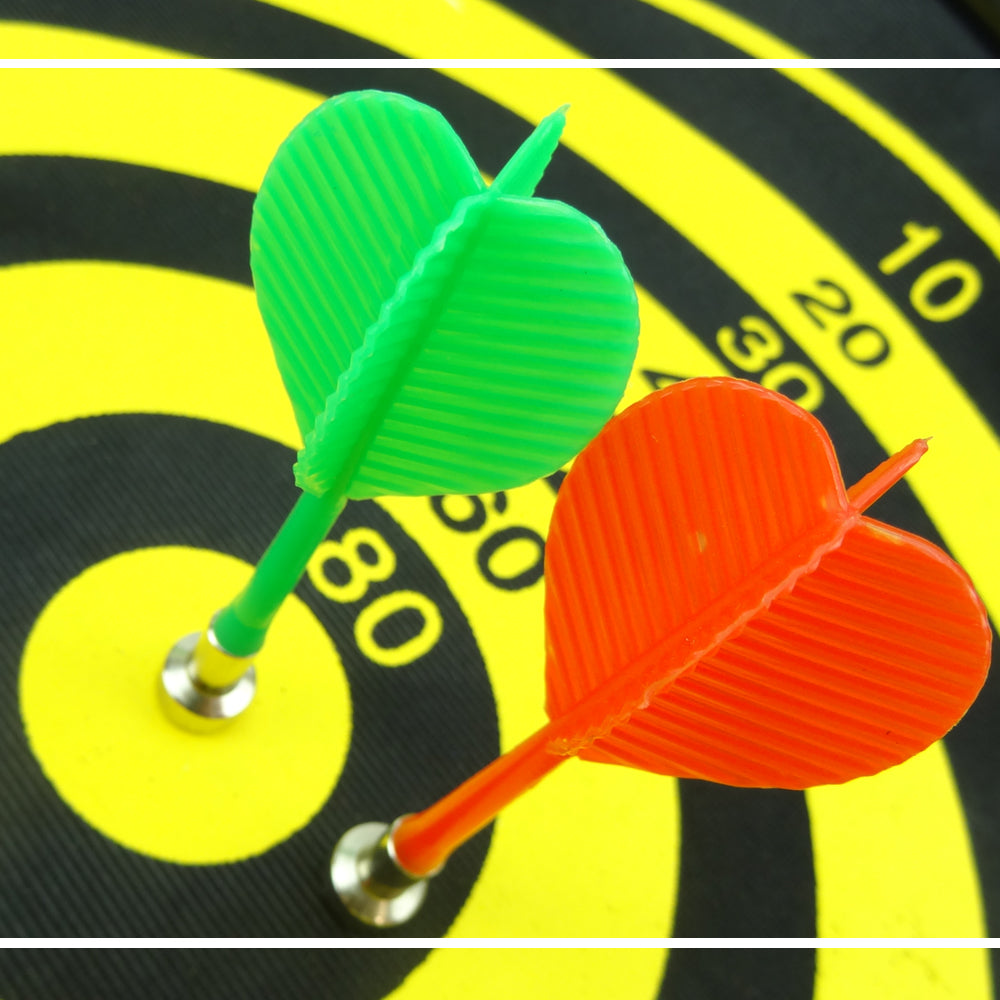 Board Games: 17" Magnetic Rollup Dart Board 6 Darts Large Double Side Dartboard Game