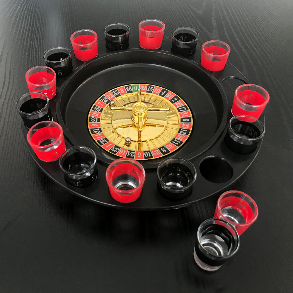 Board Games: Wine Game Shot Drinking Roulette Set with Casino Spin Glass Shot Party Bar Game
