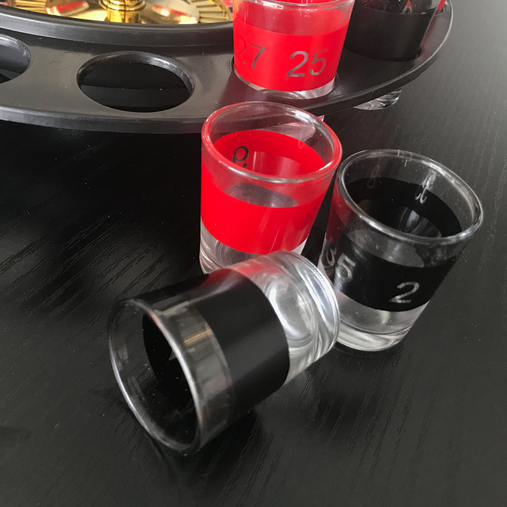 Board Games: Wine Game Shot Drinking Roulette Set with Casino Spin Glass Shot Party Bar Game
