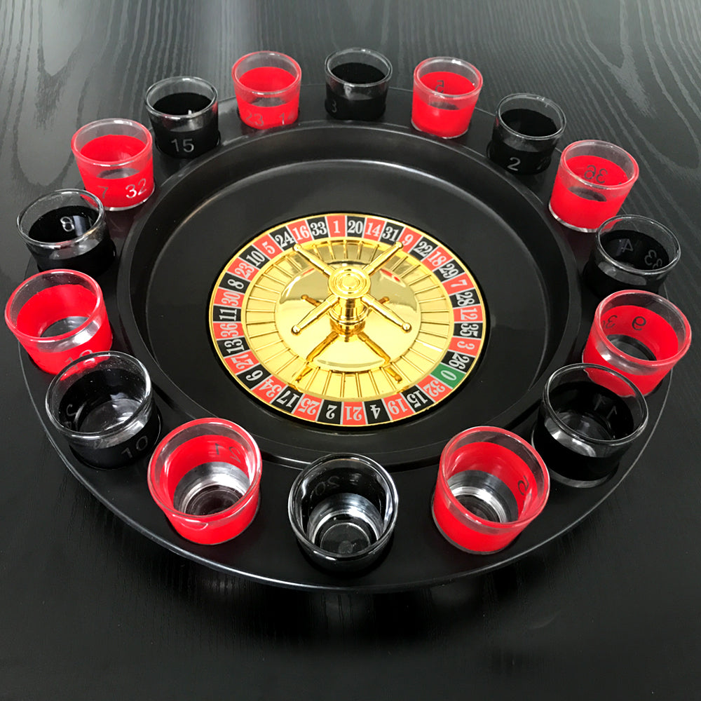 Board Games: Wine Game Shot Drinking Roulette Set with Casino Spin Glass Shot Party Bar Game