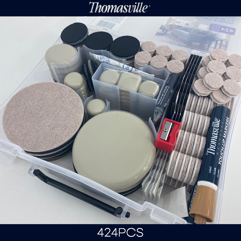 Hand Tools: Thomasville Floor Surface Protection Kit 424 Pieces Felts Bumpers Sliders Grips