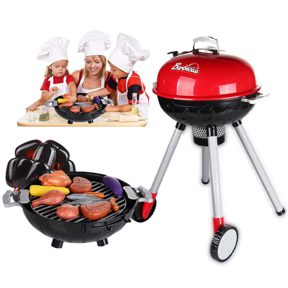 Pretend Play: Kids BBQ Pretend Play Cooking Set Sausages Utensils Barbecue Grill Toy Cooker