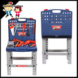 Pretend Play: Tool Box Work Bench With Battery Operated Drill Set kids Pretend Play Toy 55pcs
