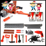 Pretend Play: Tool Box Work Bench With Battery Operated Drill Set kids Pretend Play Toy 55pcs