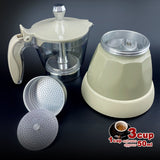 Coffee Machines & Accessories: Latest Styles Electric Aluminum Espresso Moka Coffee Maker 3cups Italian Classic - Cream