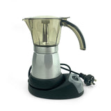 Coffee Machines & Accessories: Silver Electric Moka Coffee Maker Espresso Machine Italian Classic 6 Cups Auto Power