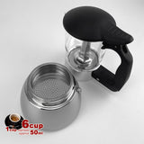 Coffee Machines & Accessories: Borosilicate Glass Stainless Steel Moka Pot Coffee Maker Italian Espresso 6Cups