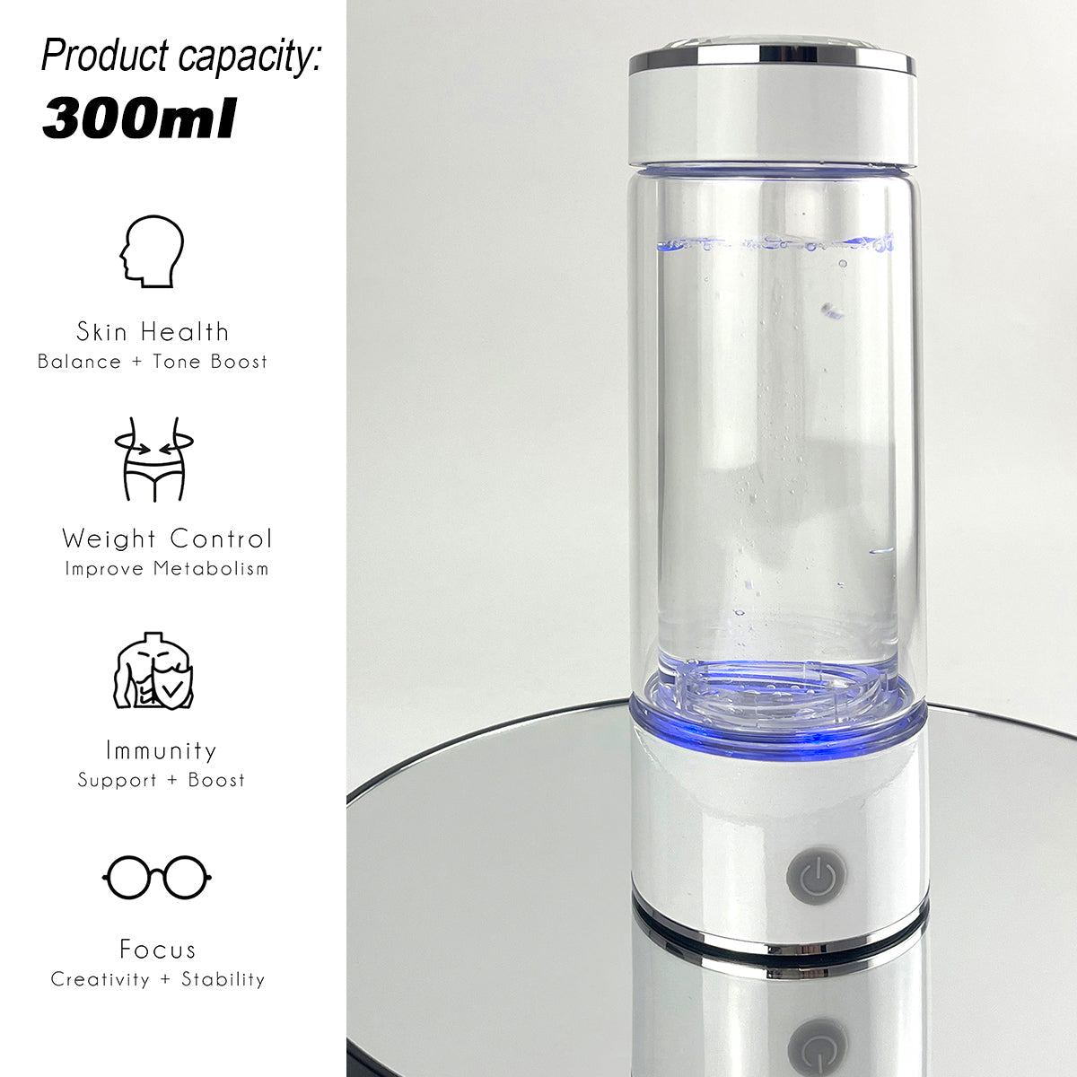 Drinkware: 300ml H2 Hydrogen Water Bottle Alkaline Ionizer High compatibility AU