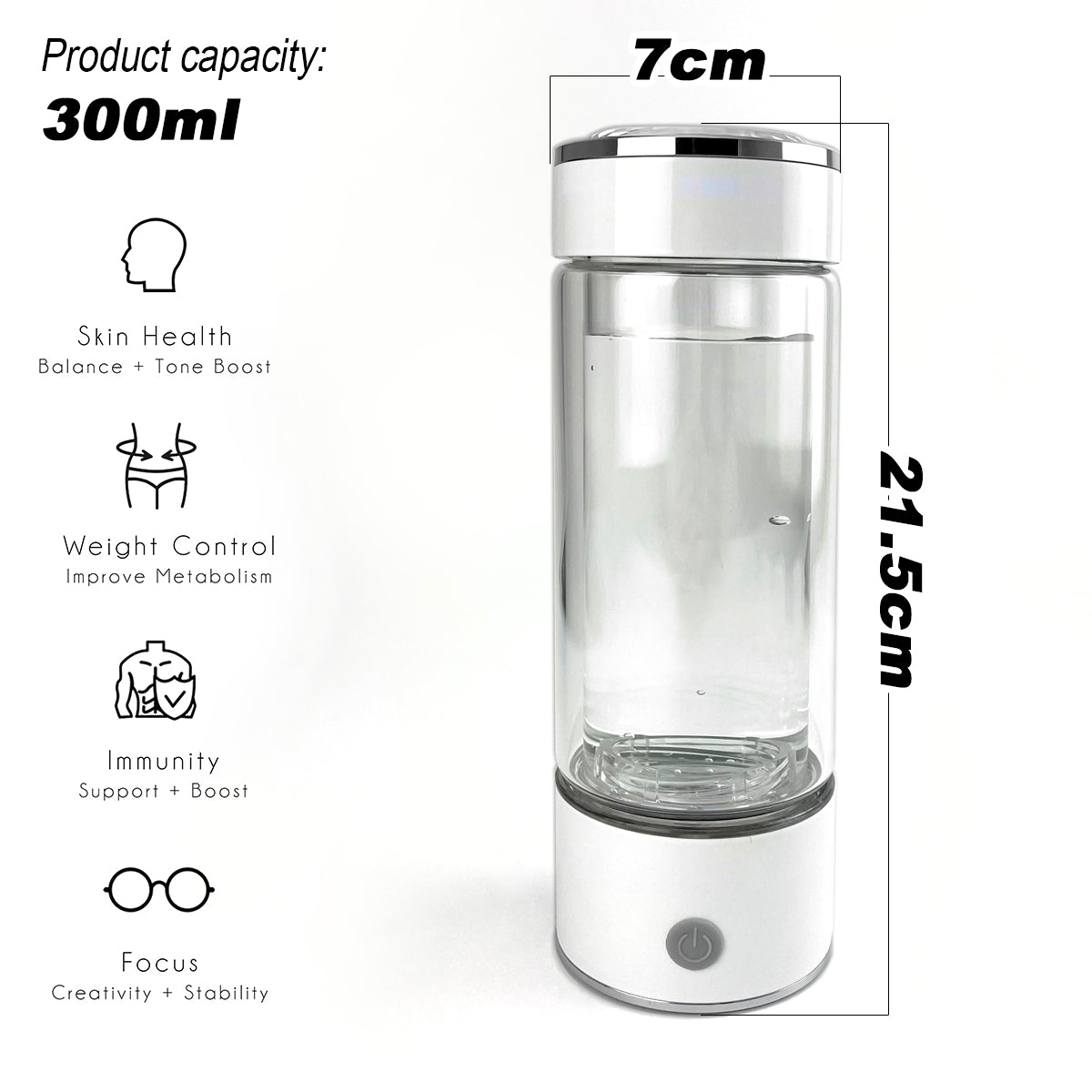 Drinkware: 300ml H2 Hydrogen Water Bottle Alkaline Ionizer High compatibility AU