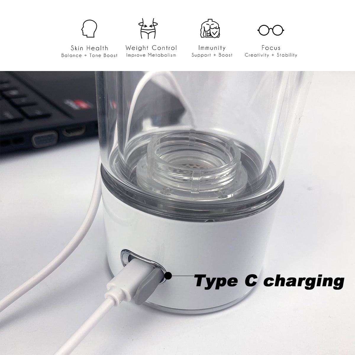 Drinkware: 300ml H2 Hydrogen Water Bottle Alkaline Ionizer High compatibility AU