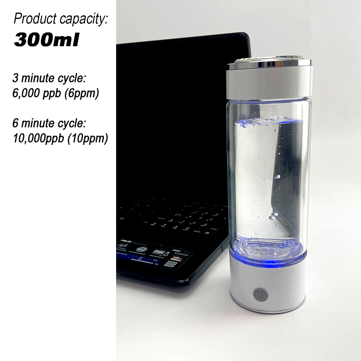 Drinkware: 300ml H2 Hydrogen Water Bottle Alkaline Ionizer High compatibility AU