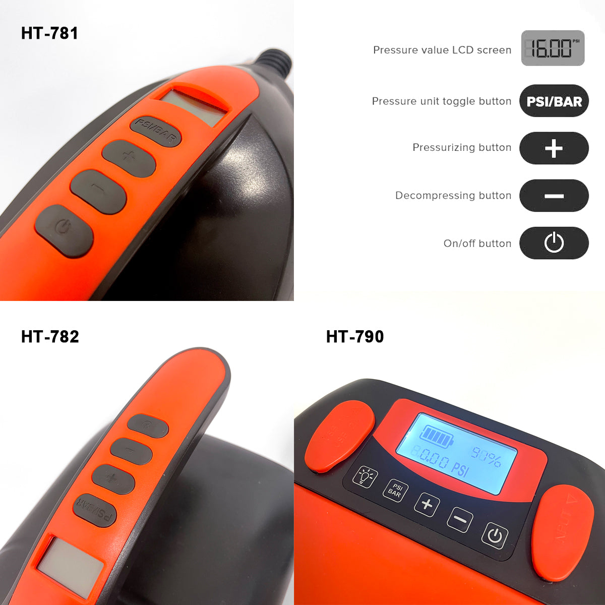 Air Pumps: Electric 16PSI HT-781 High Pressure SUP Electric Air Pump 12V DC Paddle Board 16/20PSI Auto-Off