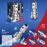 Premium gift box packaging 5in1 Shuttle Rocket Space Toy Projection For 3+Kids 2Astronauts Launcher Lamp AU