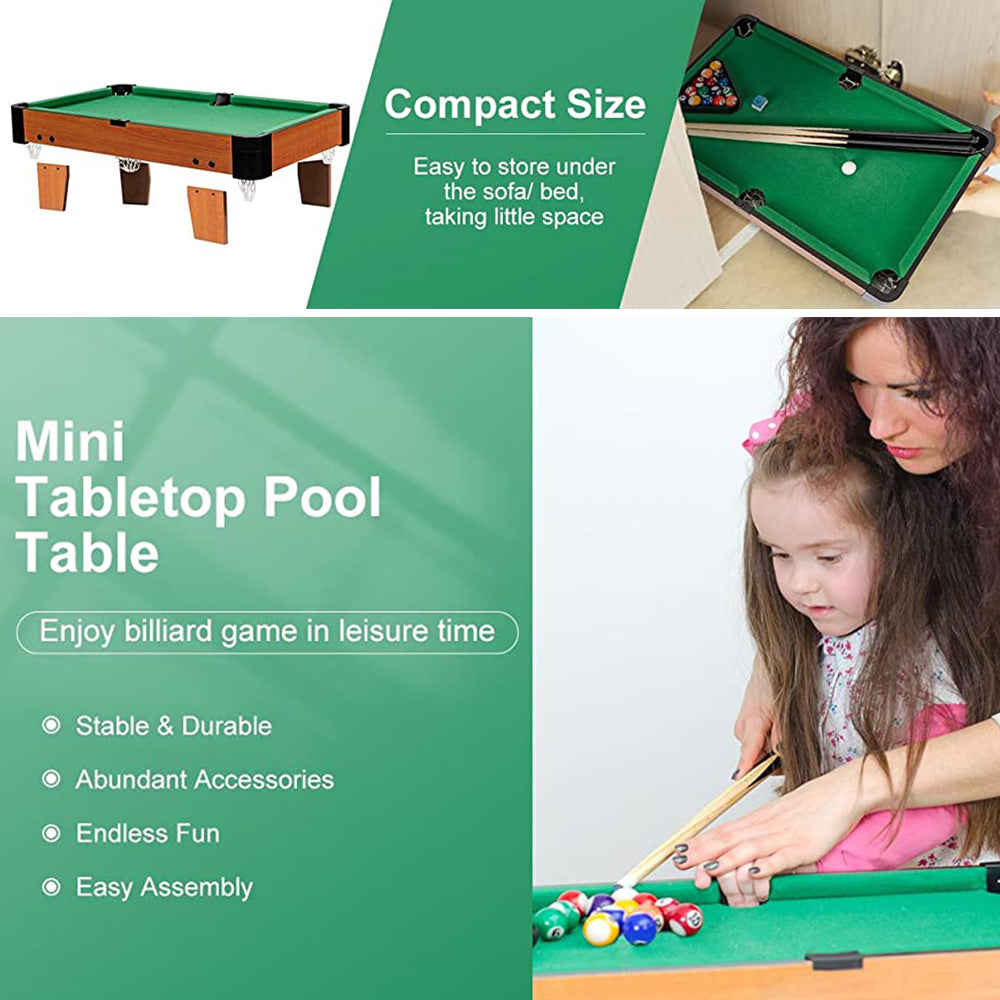 Activity Toys: Wooden Mini Snooker Tables Billiards Game Pool Table Set Toy Extra Size For Kids