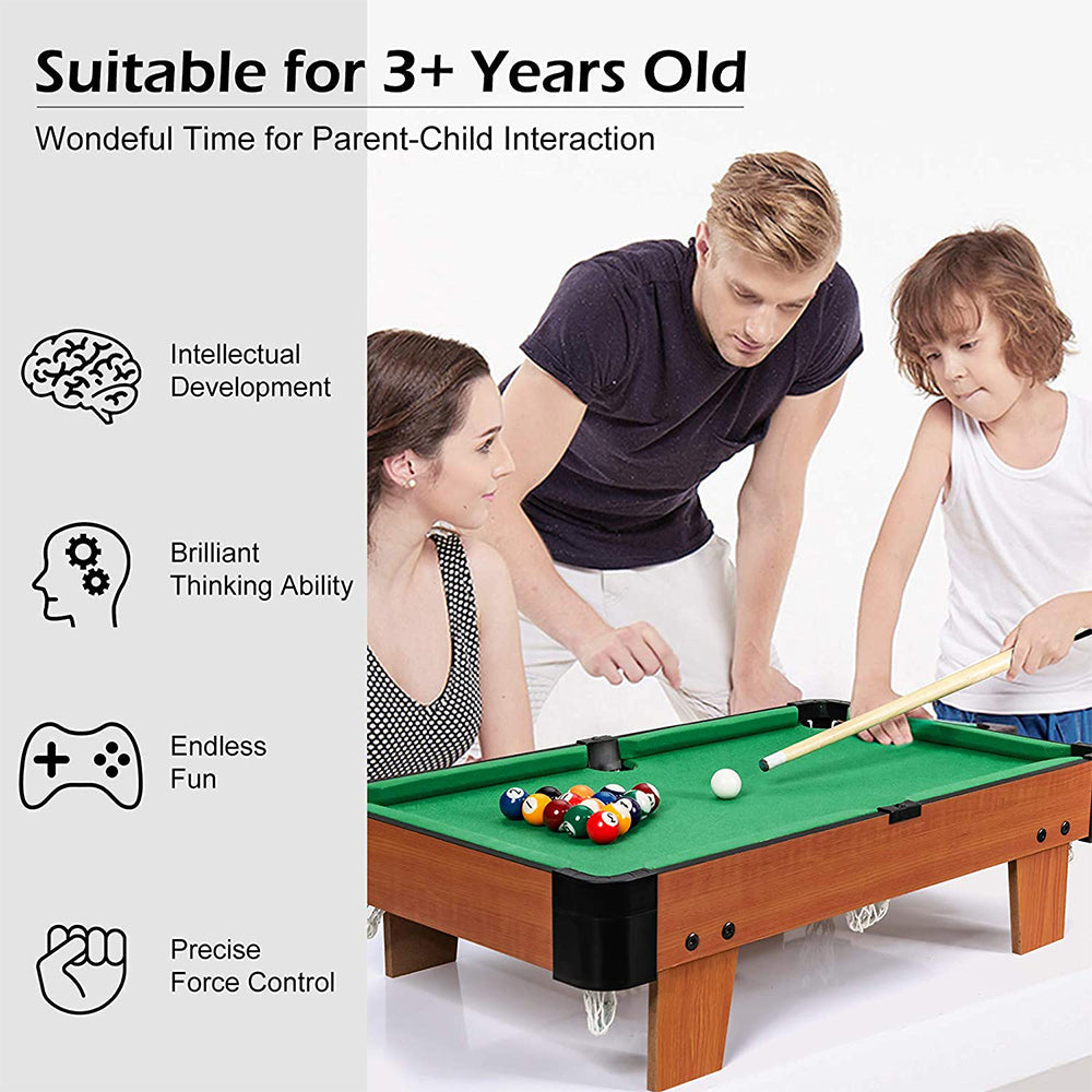 Activity Toys: Wooden Mini Snooker Tables Billiards Game Pool Table Set Toy Extra Size For Kids