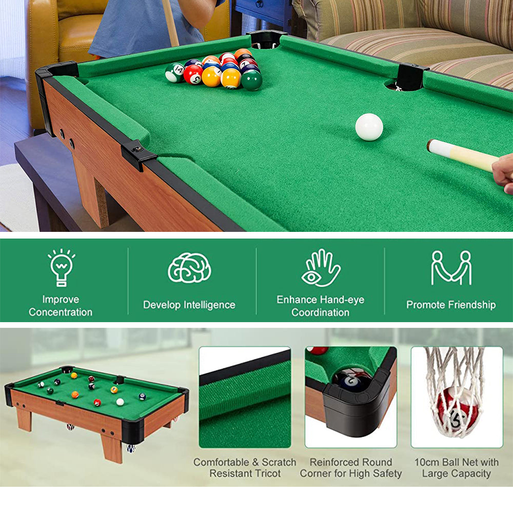 Activity Toys: Wooden Mini Snooker Tables Billiards Game Pool Table Set Toy Extra Size For Kids