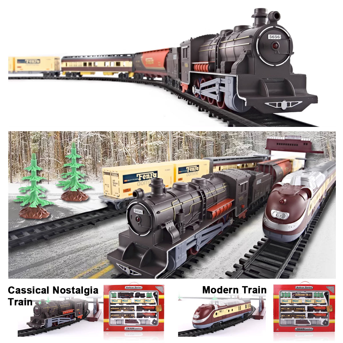 Activity Toys: Electric Classic Toy Train Set Vehicle Rail Track Carriages Kids
