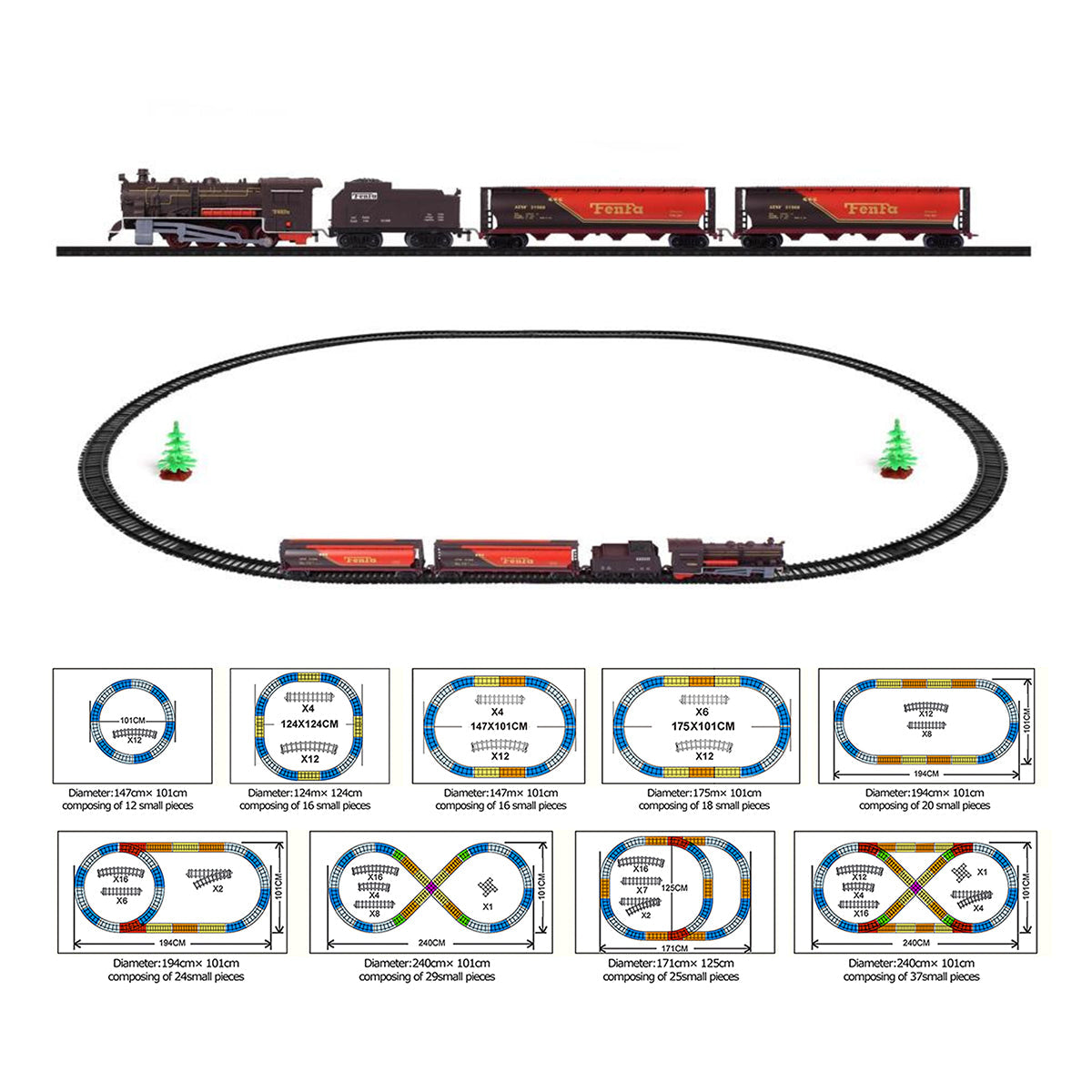 Activity Toys: Electric Classic Toy Train Set Vehicle Rail Track Carriages Kids