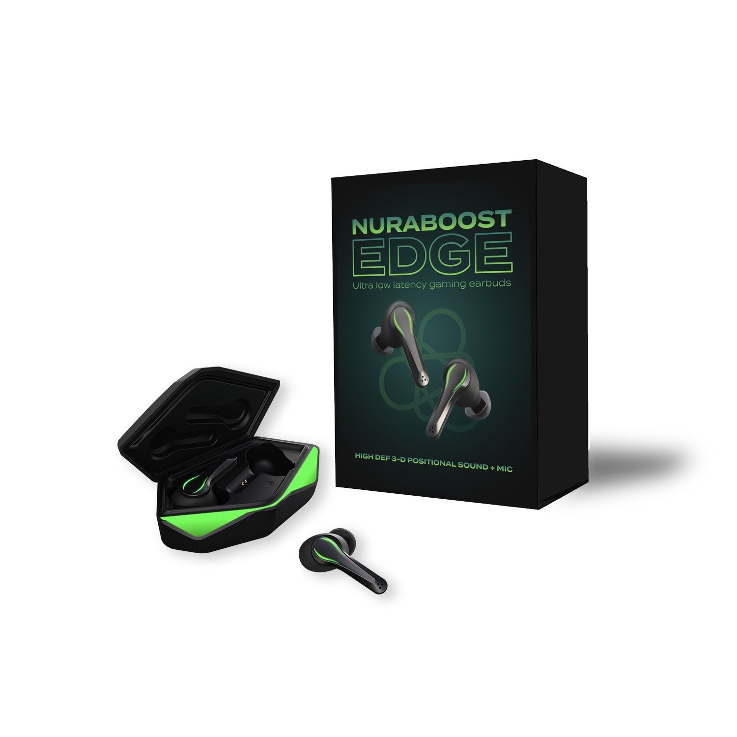 Matte Black Nuraboost Edge Ultra Low Latency Bluetooth 5.0 Gaming True Wireless Earbuds - Free AU/NZ Shipping