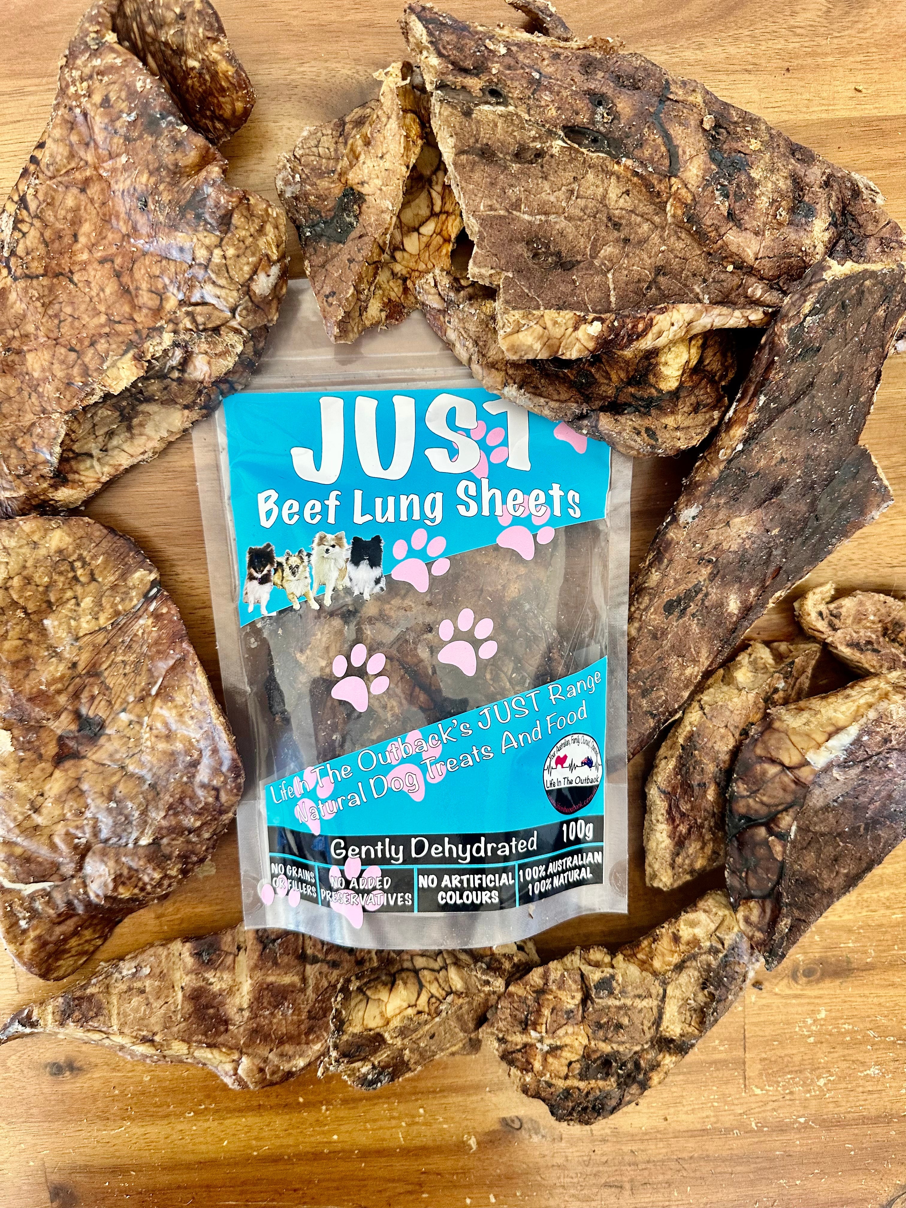 Dog Food: 1x Just Beef Lung Sheets