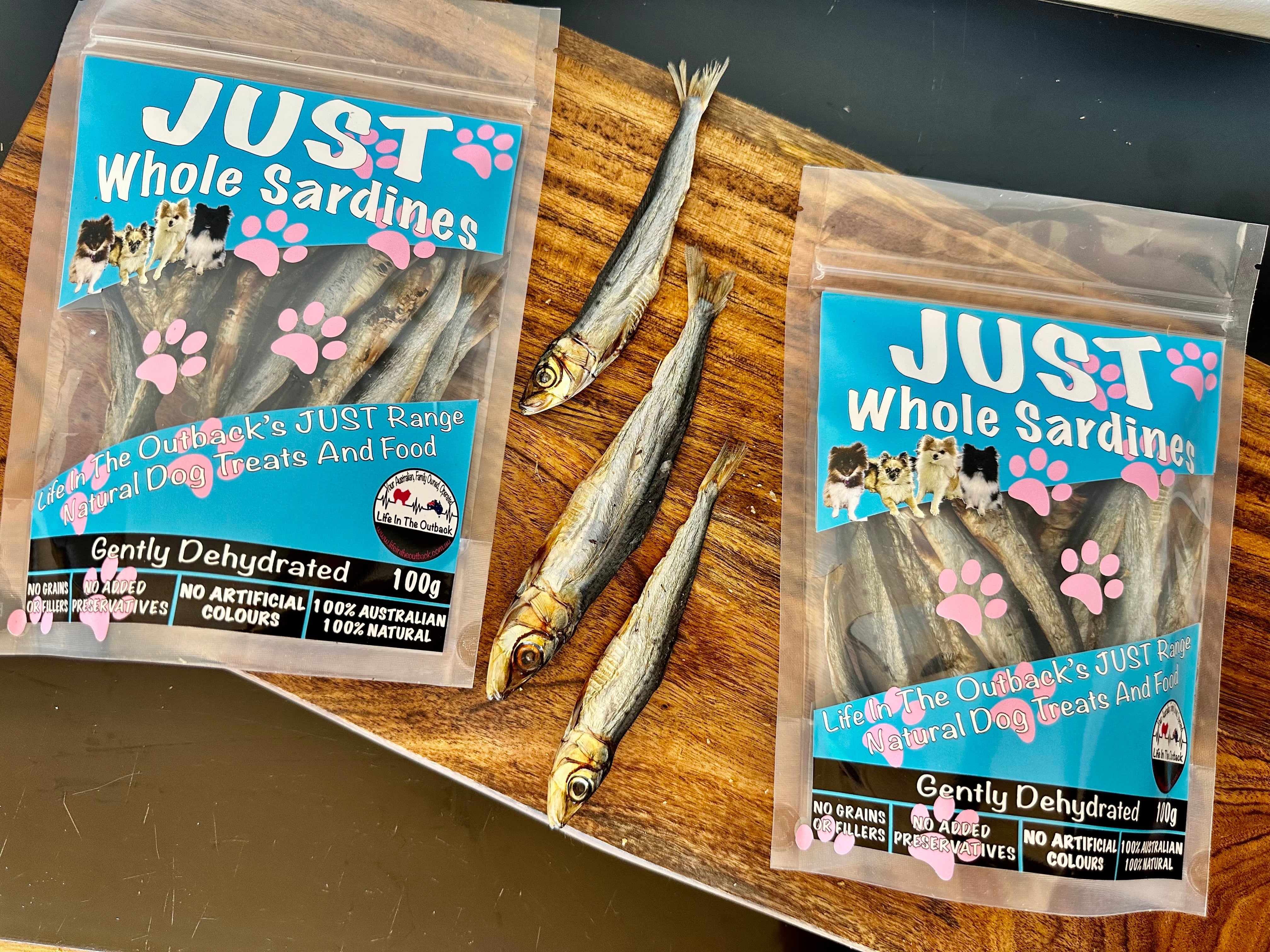 Dog Food: 1x Just Whole Sardines
