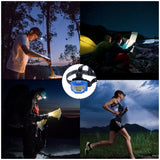 Camping Lights & Lanterns: 5 Mode Headlamp with COB LED Technology-Blue/Black - Black