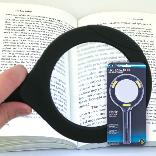 Metal Detectors: Brillar Light Up Magnifying Glass with COB LED Technology-Black/Navy