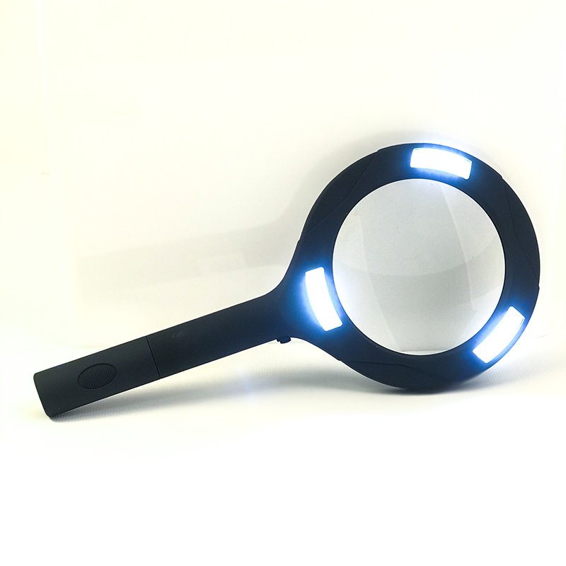 Metal Detectors: Brillar Light Up Magnifying Glass with COB LED Technology-Black/Navy