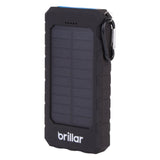 Power Banks & Chargers: Brillar 8000mAh Solar USB Power Bank 200 Lumens LED Torch