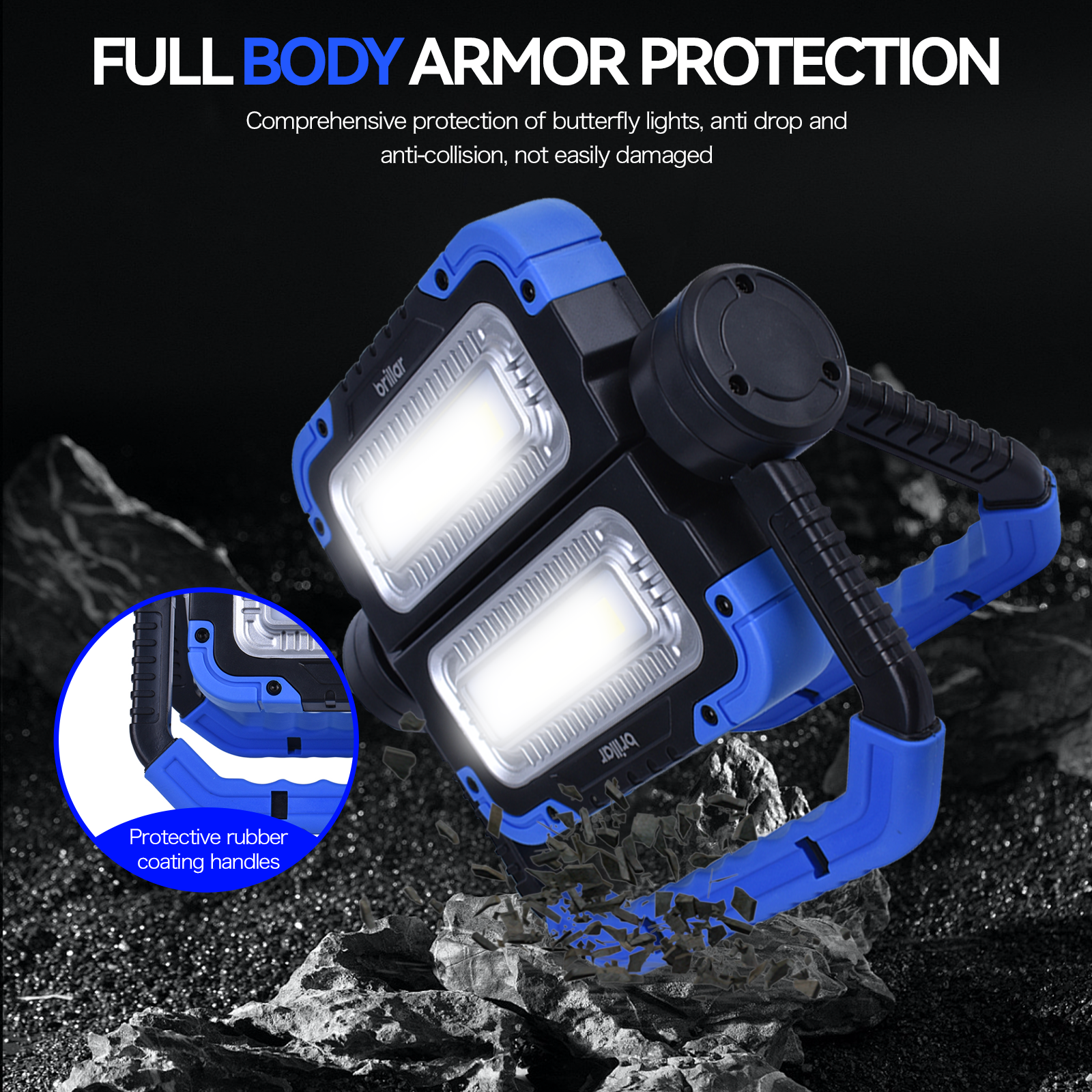 Camping Lights & Lanterns: Brillar 600 Lumen Versatile 360° Rotating COB LED Work Lamp