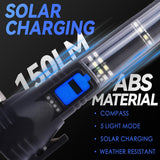 Camping Lights & Lanterns: Brillar 150 Lumen Solar Power USB rechargeable Multifunction Trekking Torch