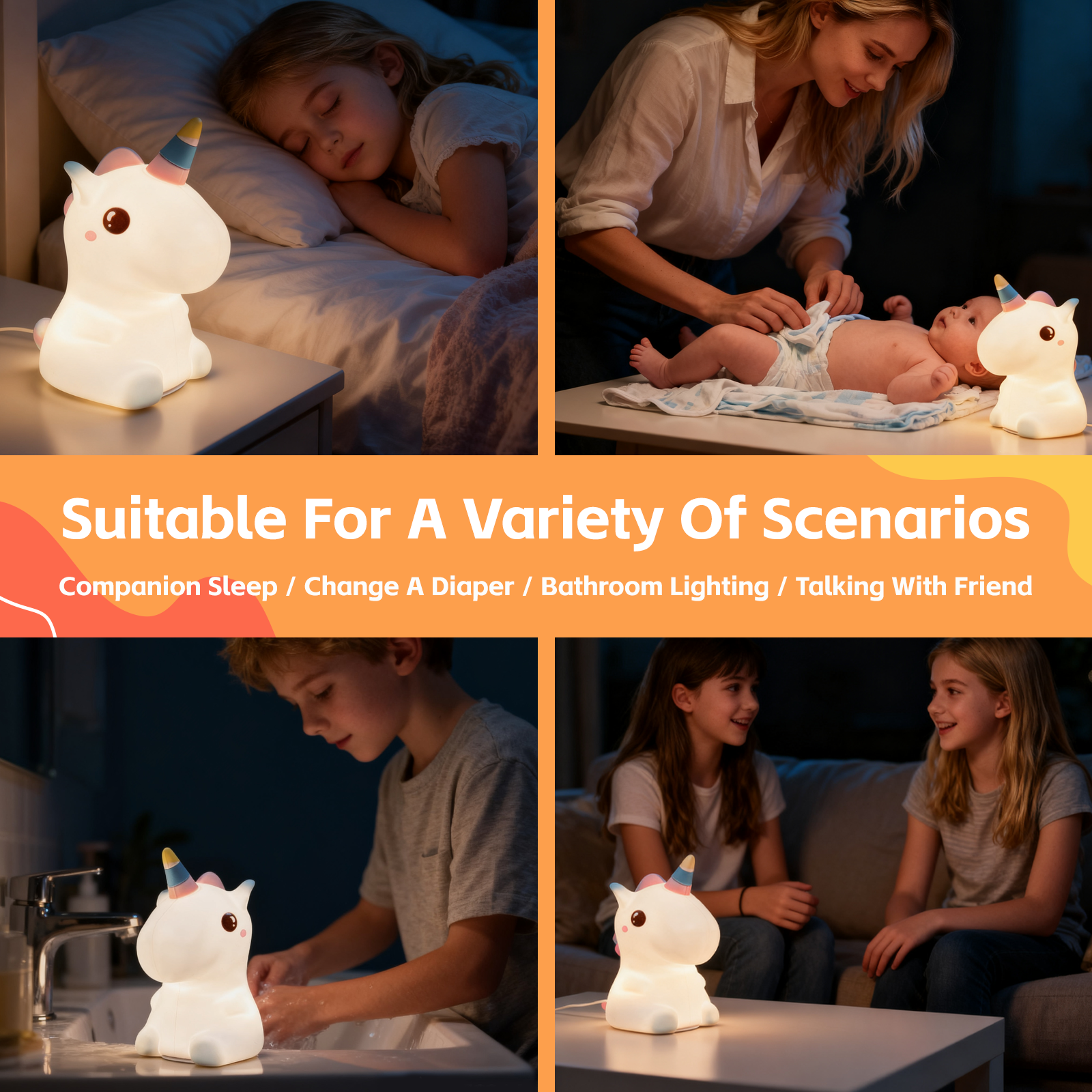 Night Lights & Ambient Lighting: Squishy Uniconrn Night Light