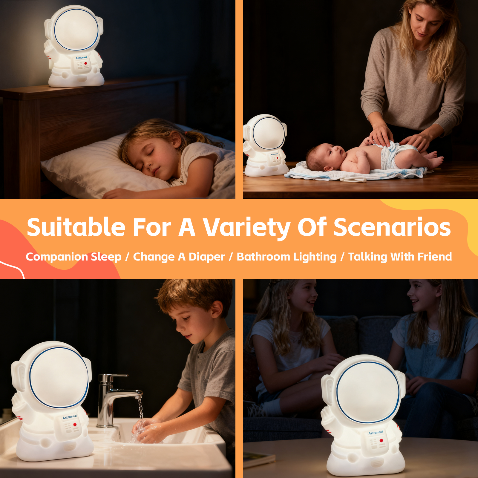 Night Lights & Ambient Lighting: Squishy Astronaut Night Light