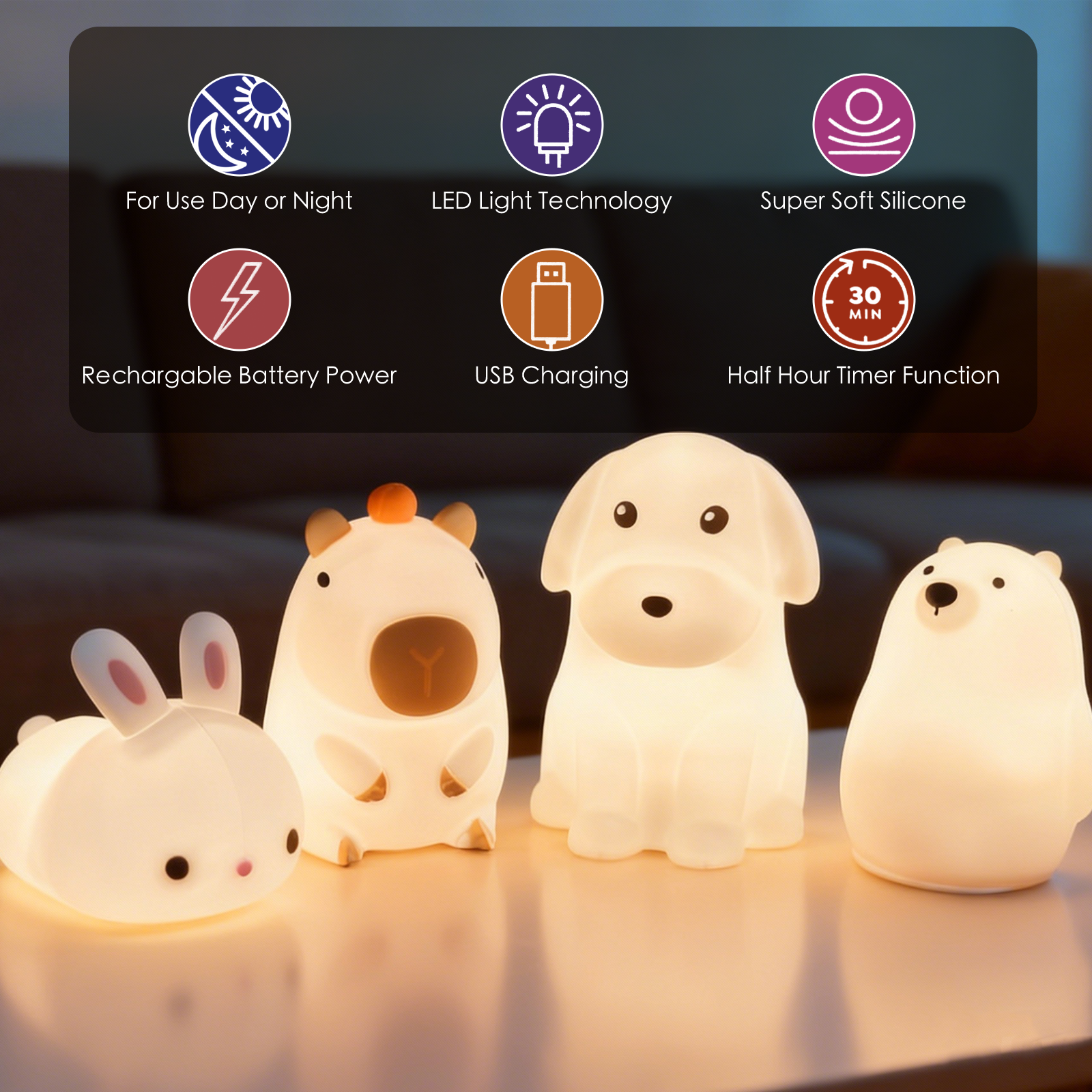 Squishy Capybara Night Light