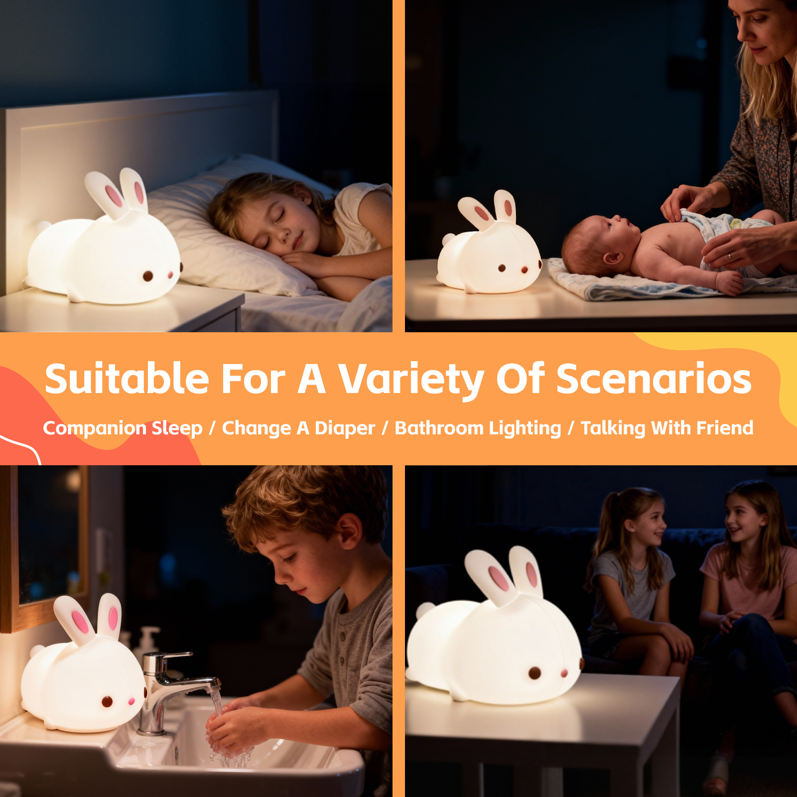 Squishy Cute Bunny Night Light