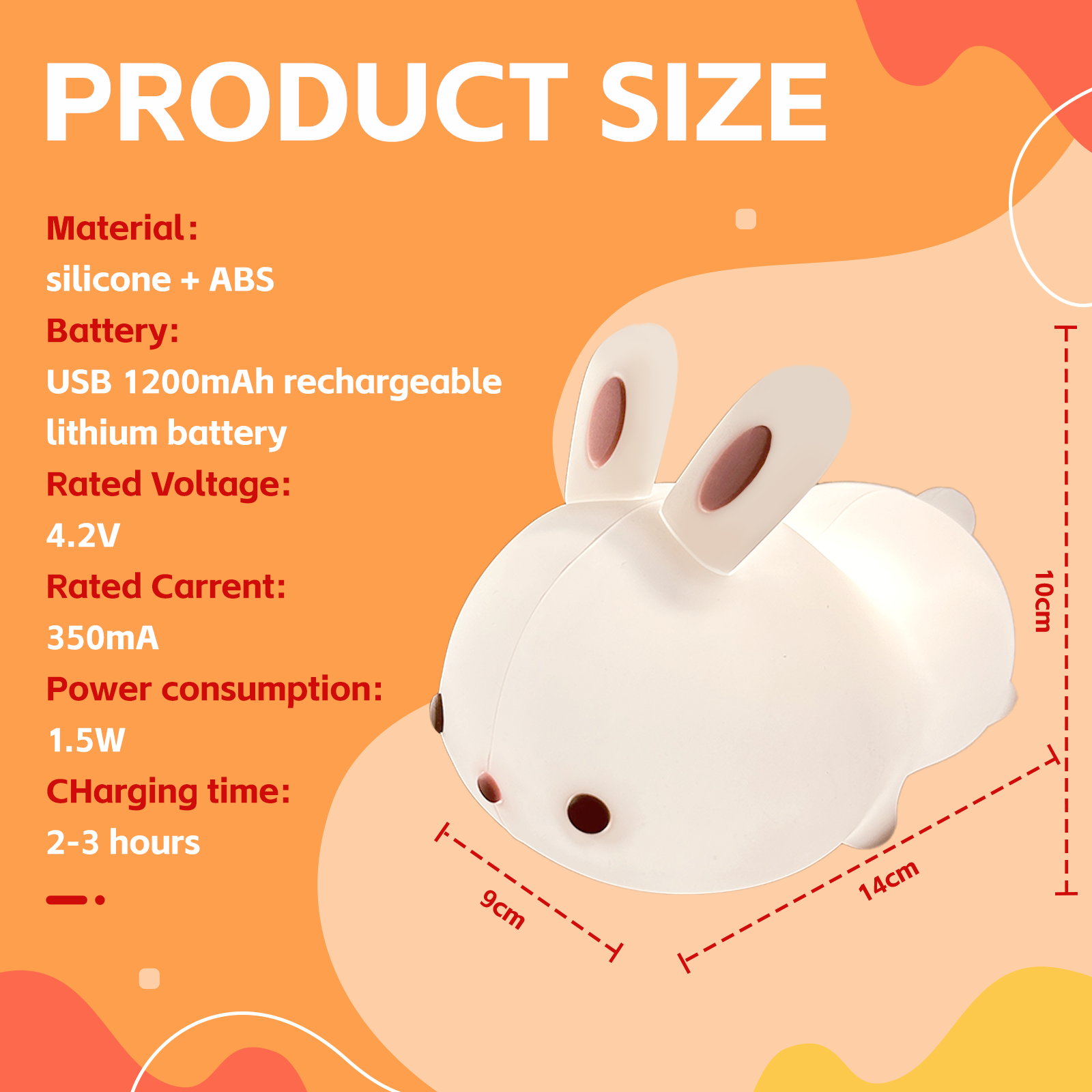 Squishy Cute Bunny Night Light