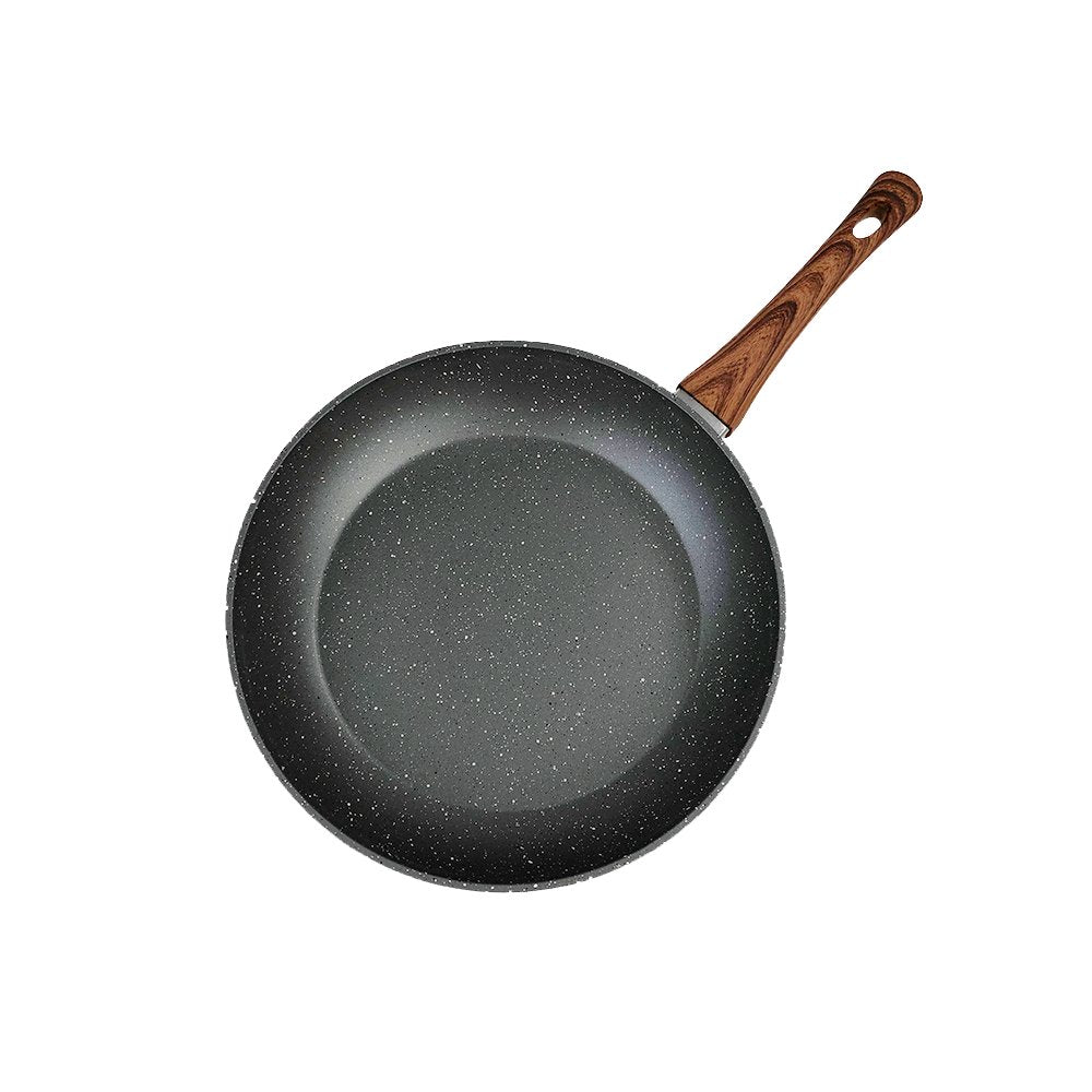 Skillets & Frying Pans: 28cm PFOA Free Non-Stick Frypan with Wooden Look Handle