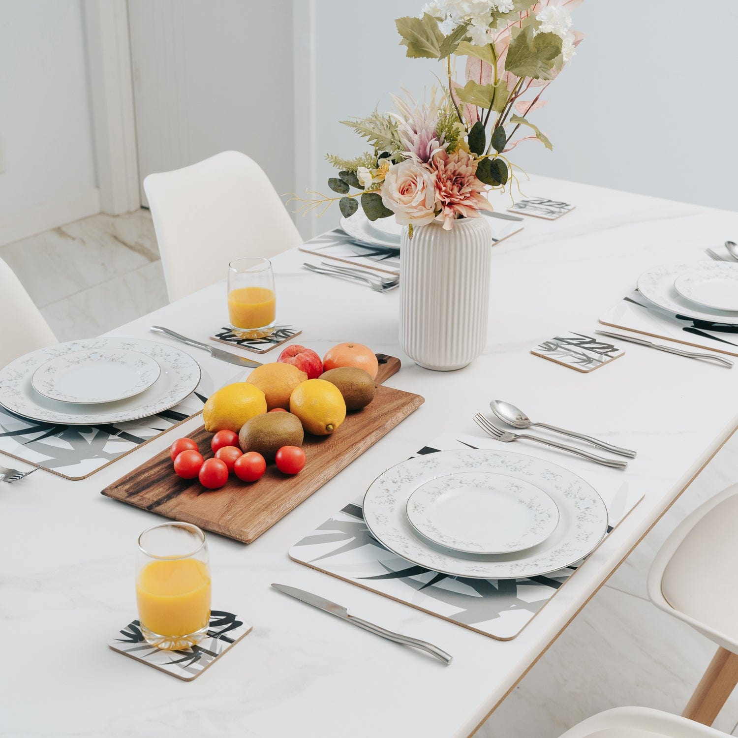 Table Linen & Kitchen Towels: Clevinger Set of 4 MDF Coasters Bamboo