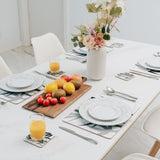 8 Pcs Clevinger MDF Placemats and Coasters Bamboo