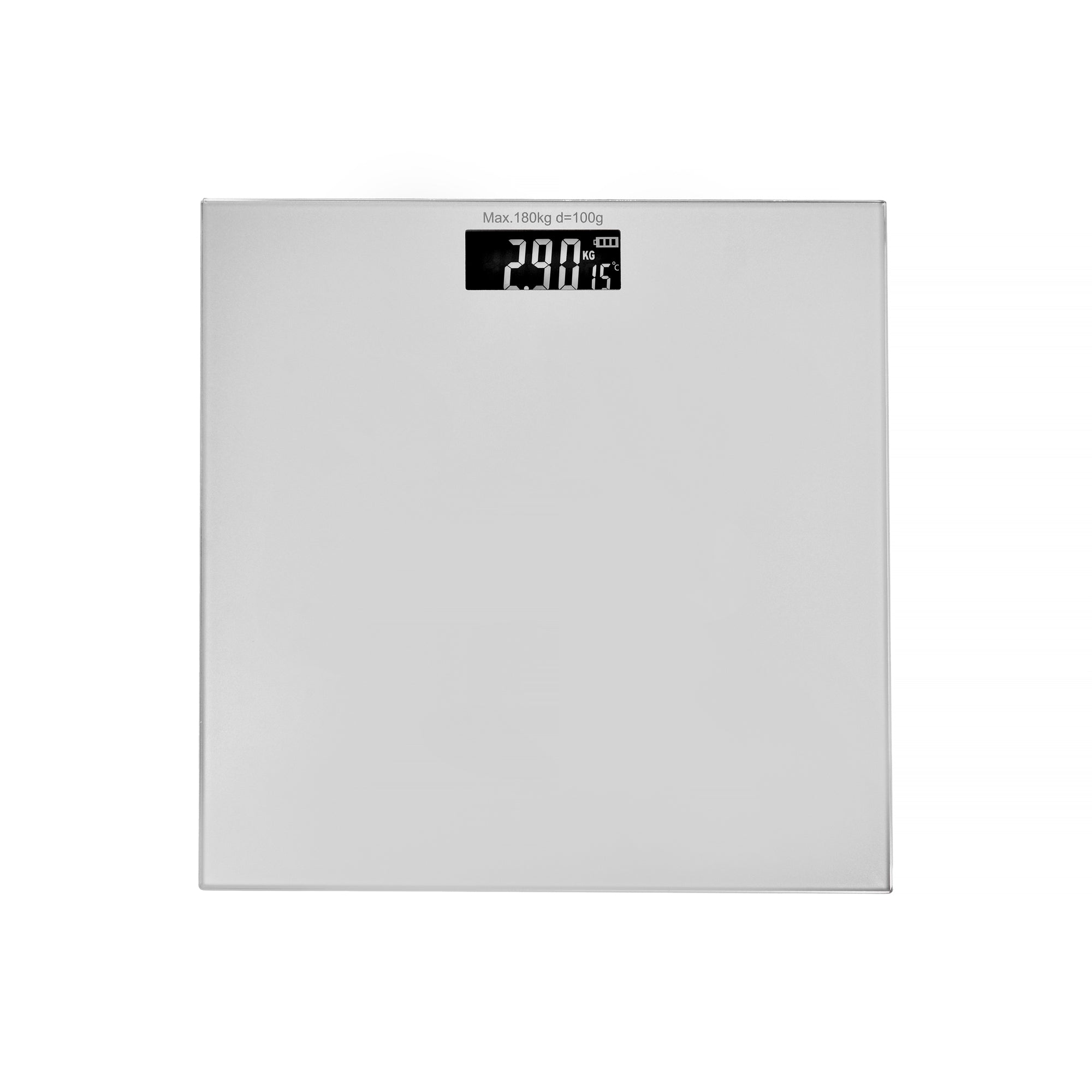 Bathroom Scales: Clevinger Silver Digital Glass Bathroom Scale Max Capacity 180KG