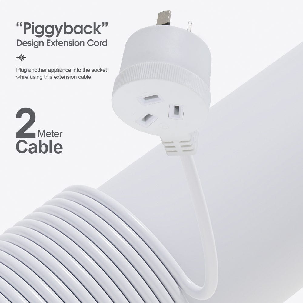 Powerboards & Adapters: 2 Meters Piggyback Extension Power Outlets Lead