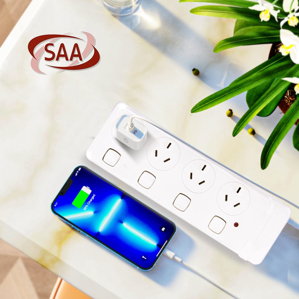 Powerboards & Adapters: 4 Outlet Power Board With Surge Protection with Individual Switches 1M Lead Cable