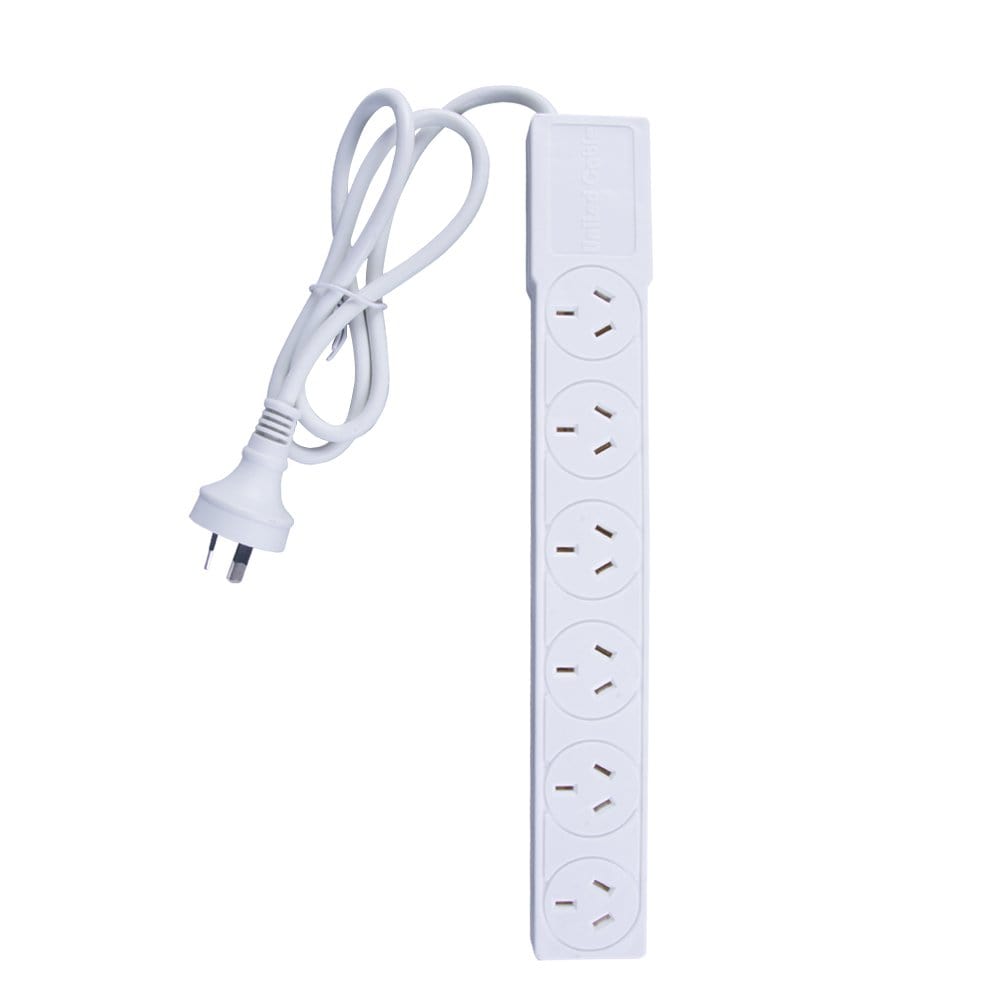Computer Cables & Adapters: 6 Outlet Power Board With Overload Protection 1M Lead Cable
