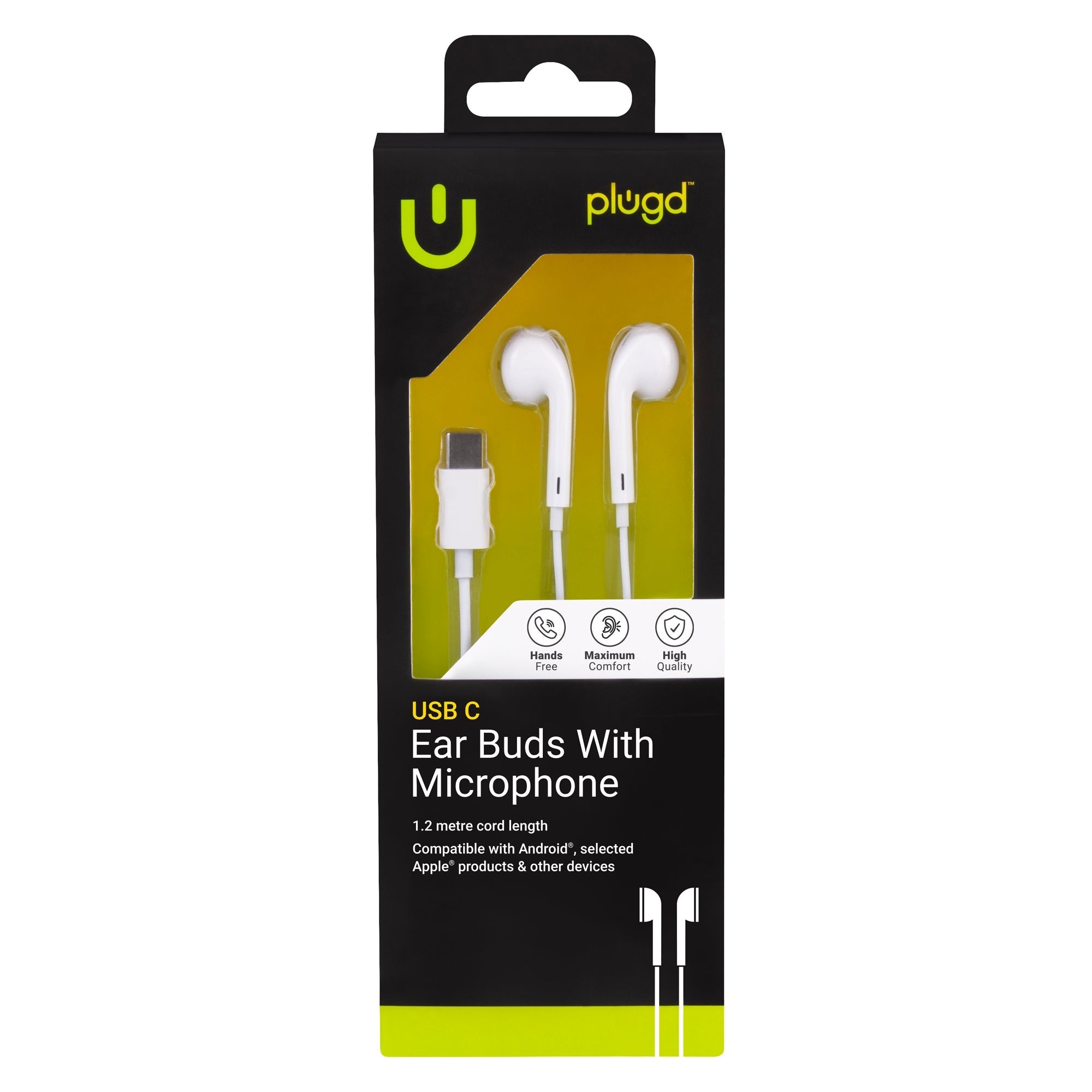Over Ear Headphones: 1.2M USB C Ear Buds with Microphone