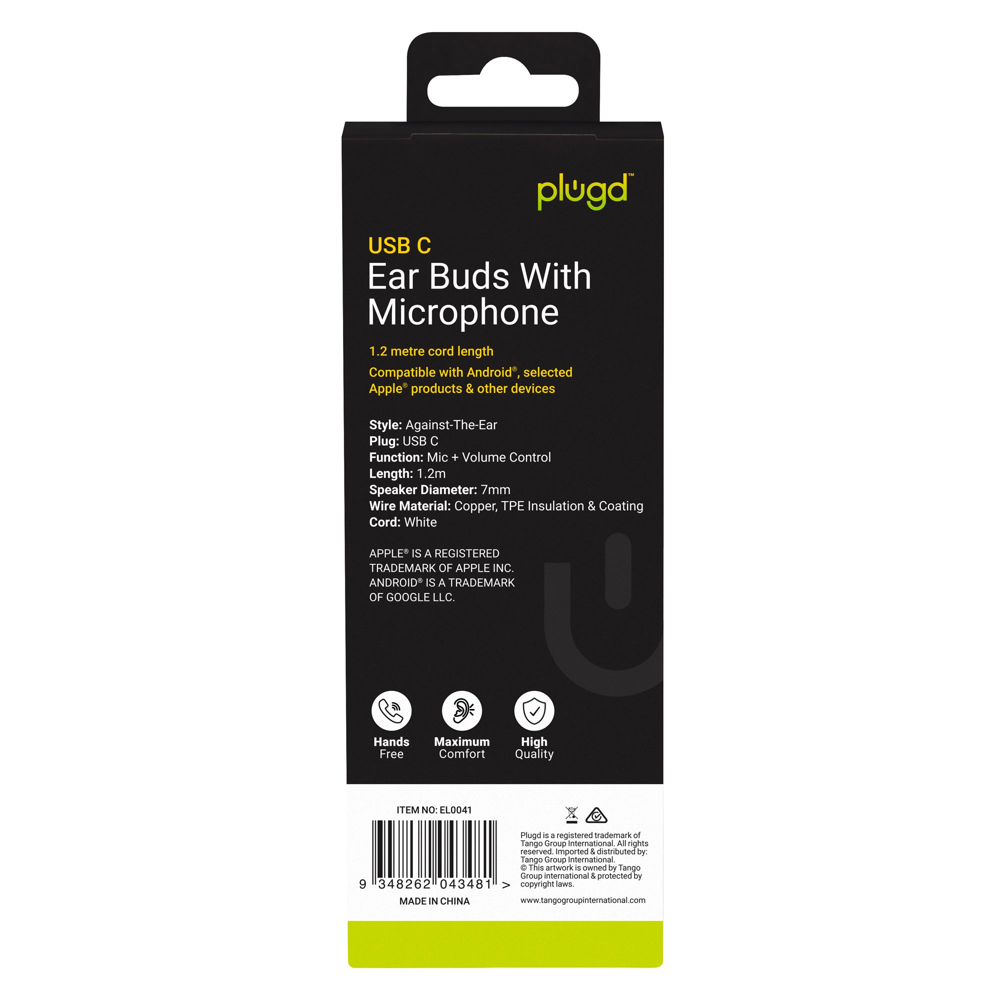 Over Ear Headphones: 1.2M USB C Ear Buds with Microphone